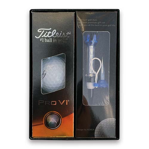 타이틀리스트 Pro v1 골프공 3알 + 마그넷 골프티