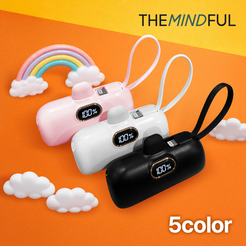 더마인드풀 초고속 PD 22.5w 2in1 도킹형 5000mah 보조배터리 색상 5종